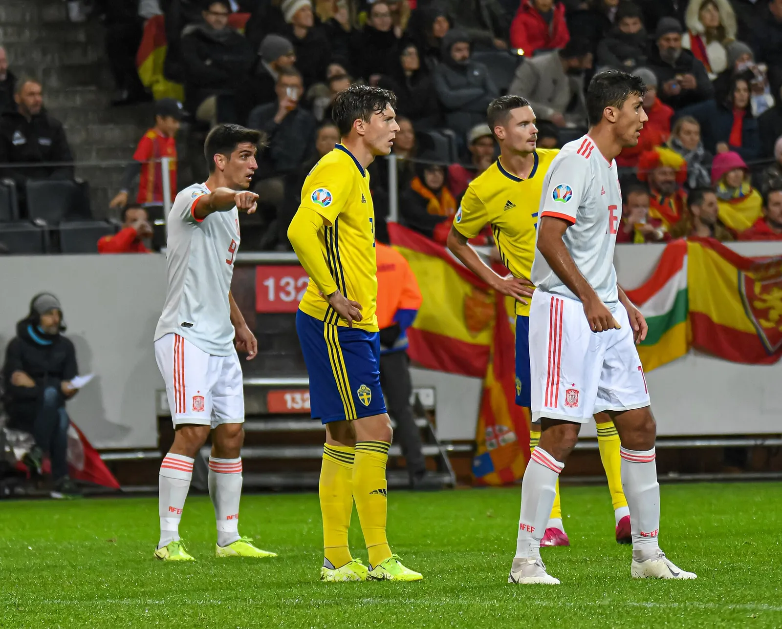 Espanjan maajoukkueen pelaajia ottelussa