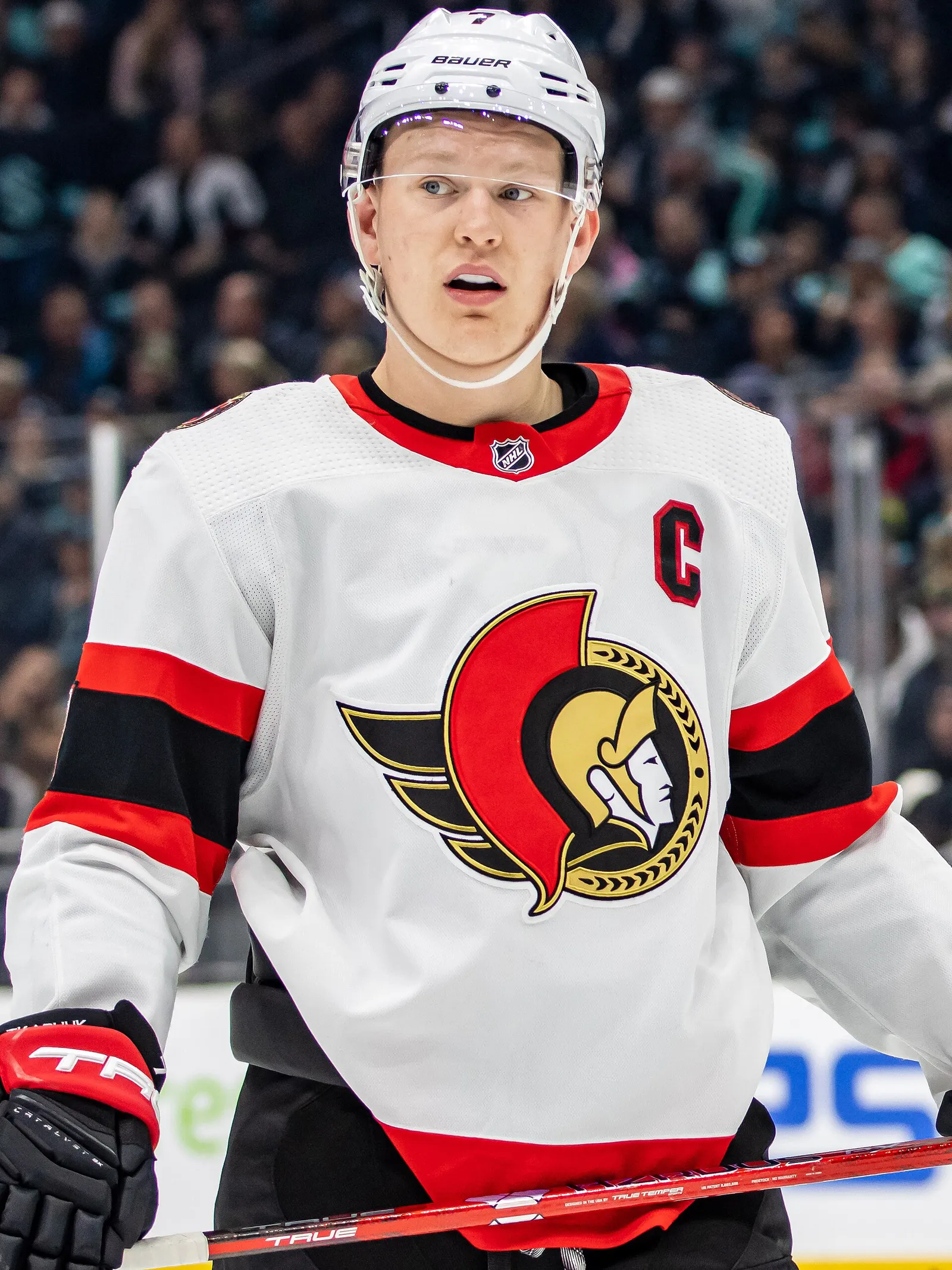 Brady Tkachuk on the ice