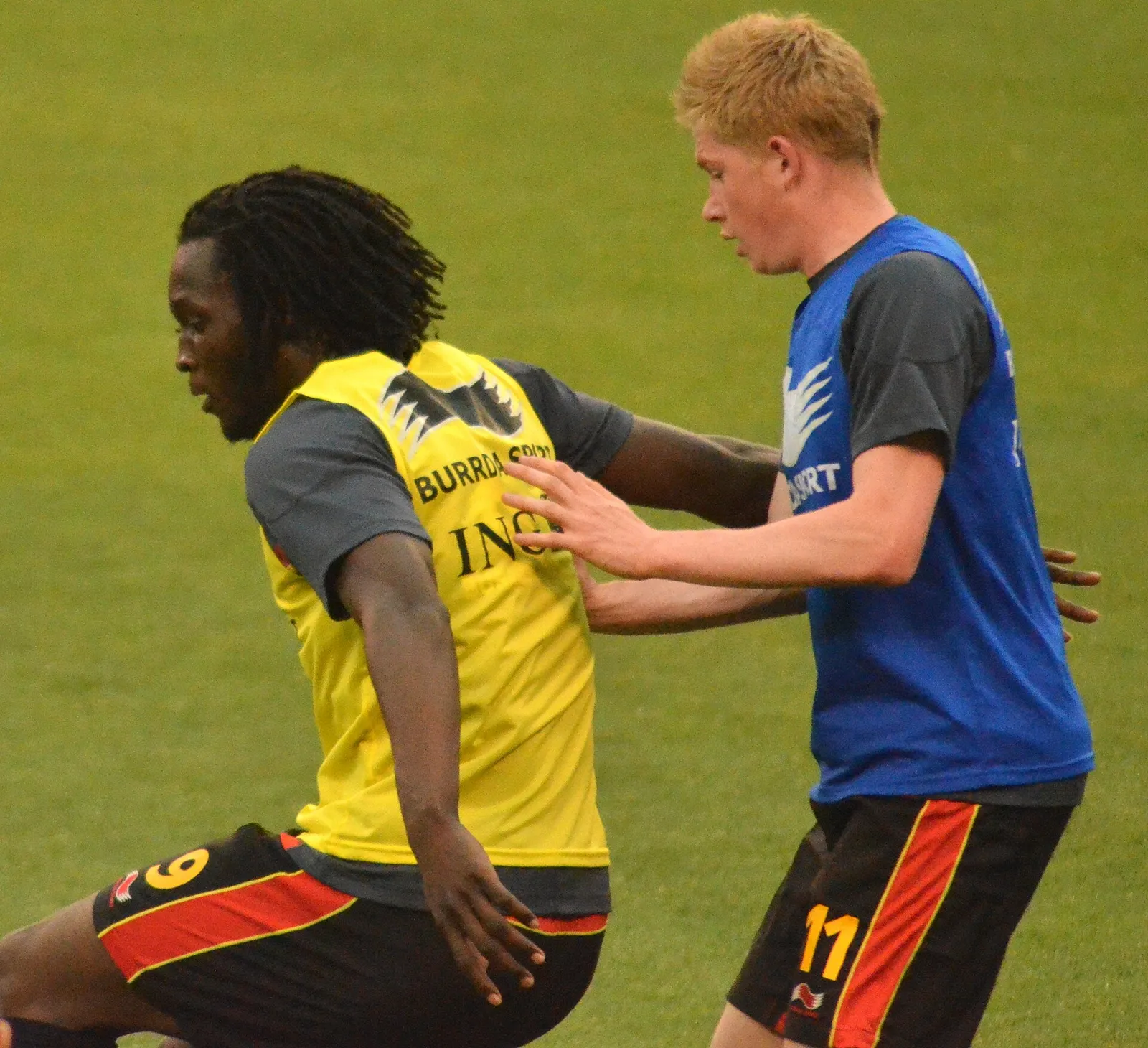 Romelu Lukaku ja Kevin De Bruyne Belgian maajoukkueen asuissa