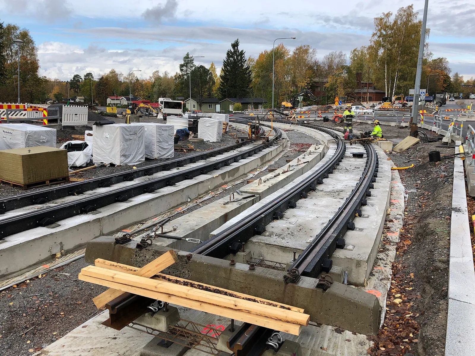 Pikaraitiotien rakennustyömaa Helsingissä (kuvituskuva)