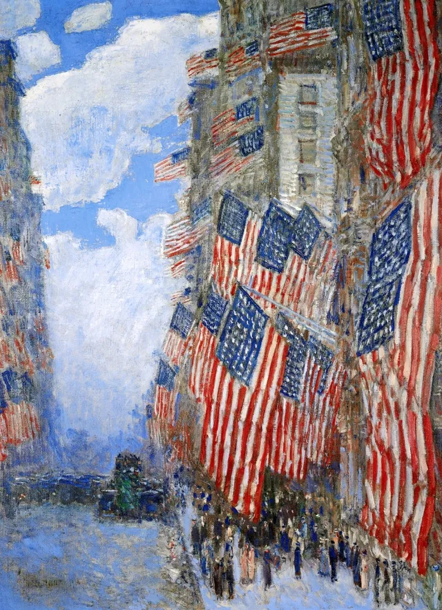 'The Fourth of July, 1916' — American flags by Childe Hassam