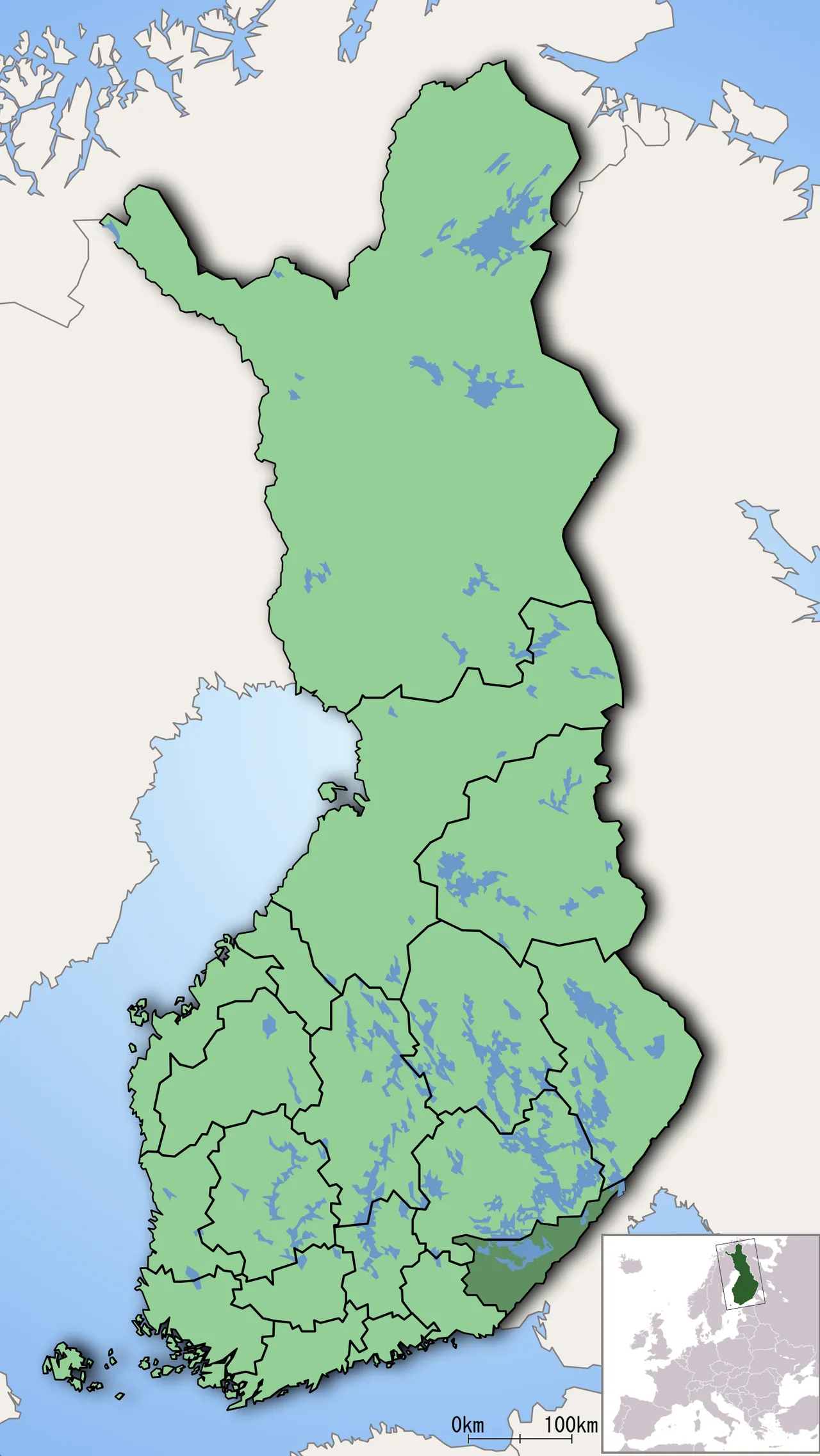 Suomen maakuntakartta (kuvituskuva)