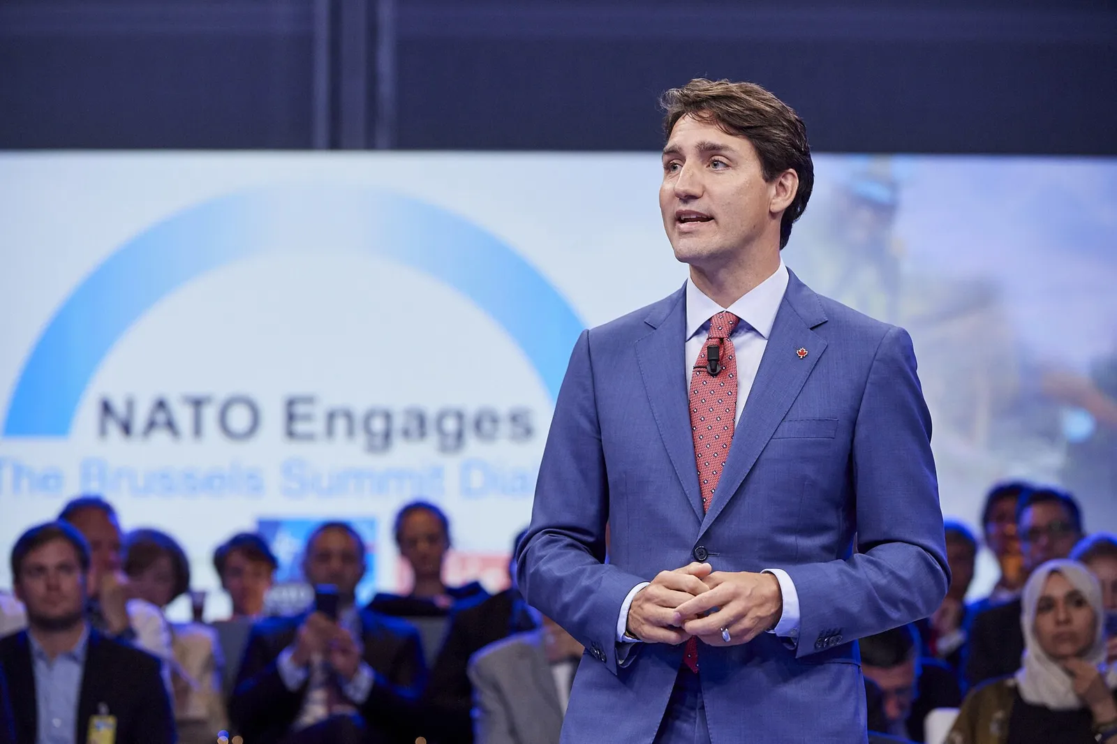 Justin Trudeau puhumassa