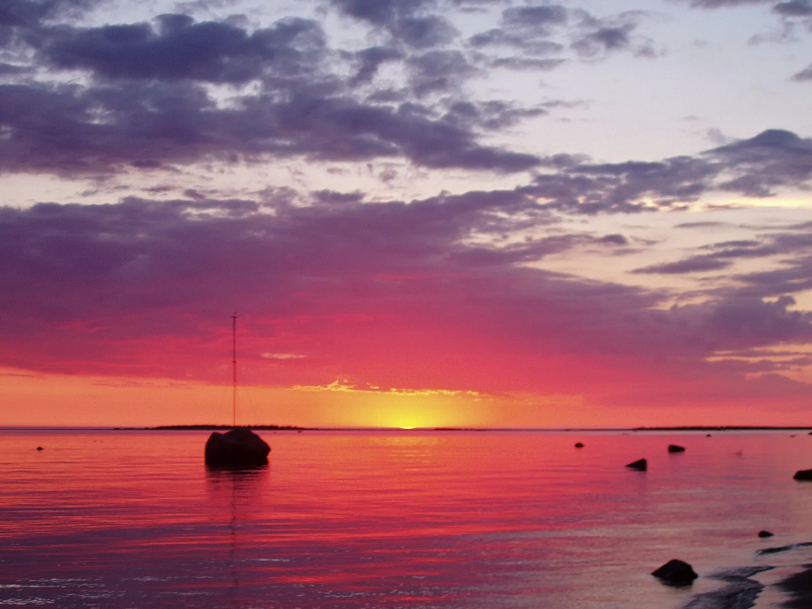 Auringonlasku Kalajoella (kuvituskuva)